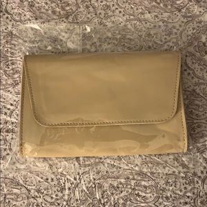 Vegan leather tan clutch